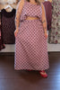 Burgundy Polka Dot Maxi Skirt