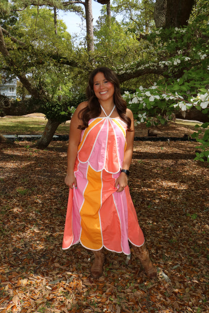 Peachy Scalloped Midi skirt