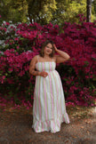 Pink/Green Striped Maxi Dress