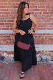 Black Open Back Maxi Dress