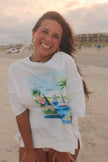 Watercolor Sailboats Oversized Graphic Tee