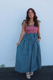 Mixed Striped Maxi Dress