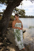Green Florals Scalloped Maxi Dress