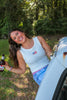 Beaded Flag Square Neck Tank