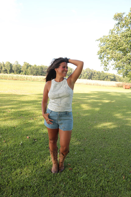 Denim Button Shorts