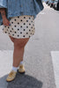 Champagne & Black Polka Dot Mini Skort