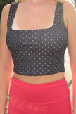 Black & White Polka Dot Athletic Top