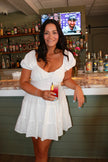 White Eyelet Mini Dress