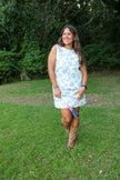 Shell Patterned Boxy Mini Dress