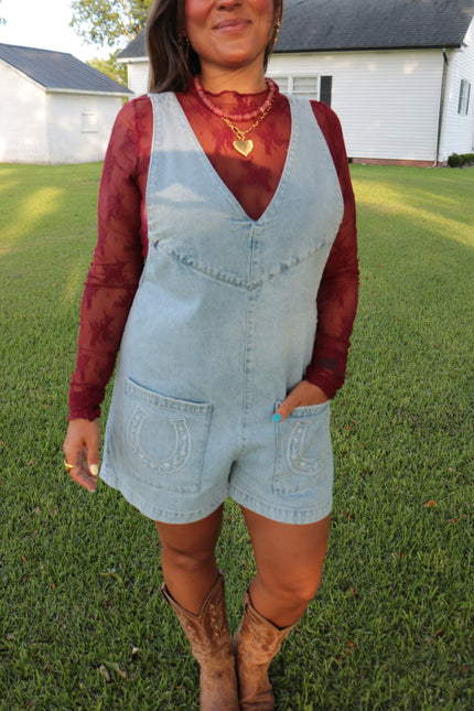 Denim Western Romper