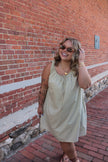 Light Green Striped BabyDoll Dress