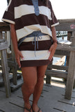 Coco/Cream Striped Skort