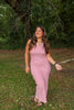 Red & White Striped Maxi Dress