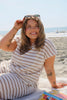 Tan/white Striped Top
