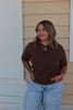 Dark Brown Knit V Neck