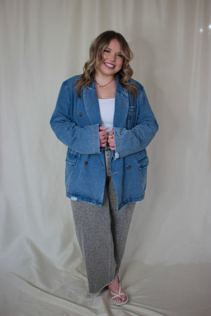 Oversized Denim Blazer