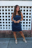 Navy Corduroy Mini Dress
