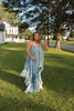Blues/ Multi Striped Maxi Dress