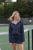 Navy & Red Polka Dot Wind Breaker