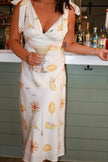 White Martini Print Maxi Dress