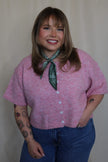 Baby Pink Cropped Short Sleeve Cardigan