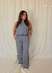 Black & White Gingham Flowy Pants