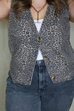 Leopard Print Denim Vest