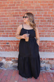 Black Open Back Maxi Dress