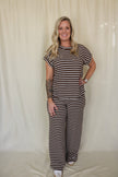 Chocolate Brown Striped Pants