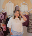 Oversized Cream Lace Tee