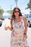 Cream/Funky Florals Overalls