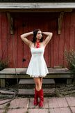 White Flowy Mini Dress