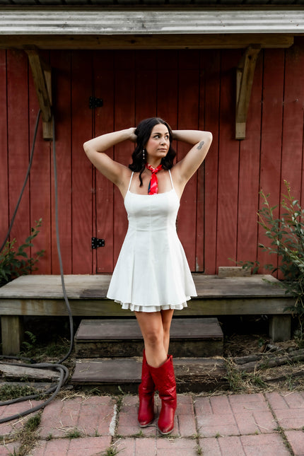 White Flowy Mini Dress