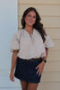 Oatmeal Gingham Bubble Top