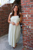 Textured Green Gingham Midi Skirt