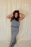 Gingham Scalloped Tank