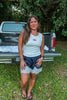 Navy Satin/Lace Short