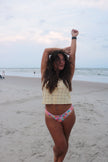 Yellow crochet vest