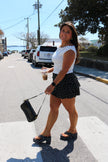 White/Black Polka Dot Off the Shoulder Top