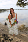 Green Floral Corset Maxi Dress