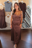 Brown Polka Dot & Lace Maxi