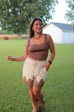 Neutral Lace Shorts
