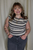 Striped Asymmetrical Sweater Top
