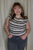 Striped Asymmetrical Sweater Top