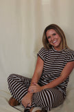 Chocolate Brown Striped Top