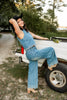 Mid Rise Jean with Eyelet Hem