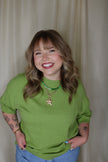 Green Short Sleeve Sweater