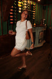 Cream Satin Lace Shorts