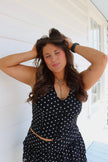 Black & White Polka Dot Halter Top