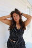Black & White Polka Dot Halter Top
